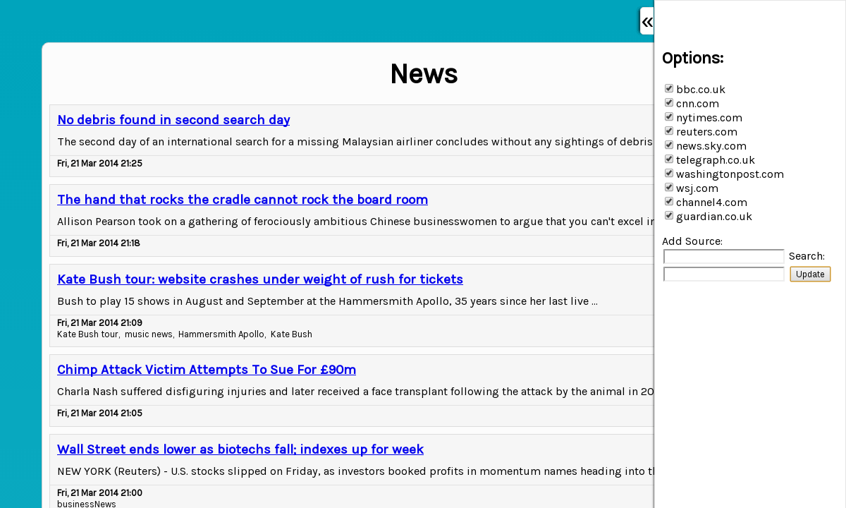 Screenshot of pi.dvbris.com/projects/news_feed